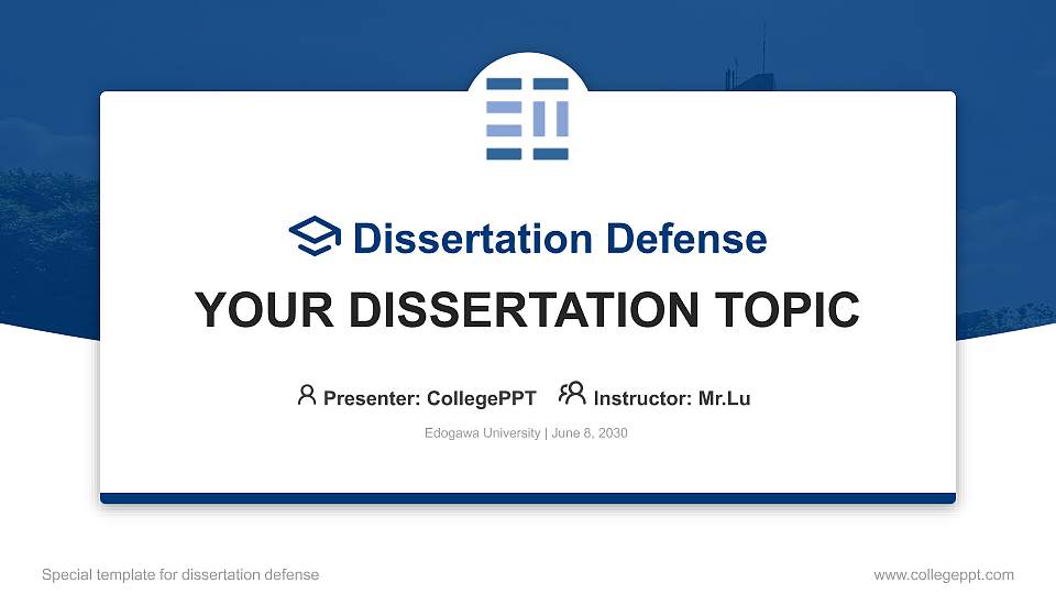 Edogawa University Graduation Thesis Defense PPT Template16:9 ratio PPT effect preview image1