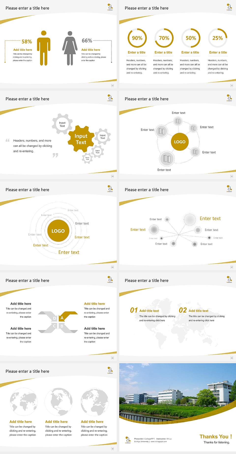 Bunkyo University Course/Courseware Creation PPT Template4:3 ratio PPT effect preview image4