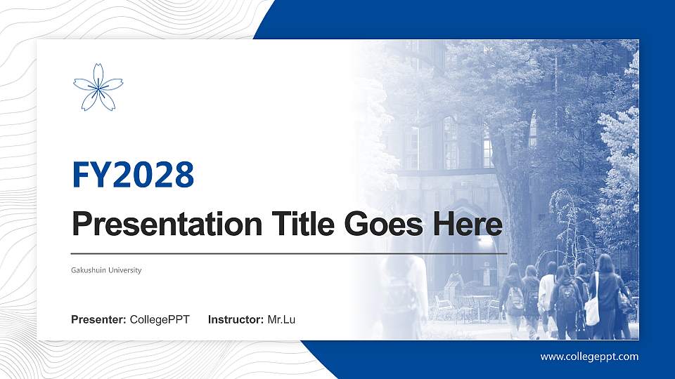 Gakushuin University Academic Presentation/Research Findings Report PPT Template16:9 ratio PPT effect preview image