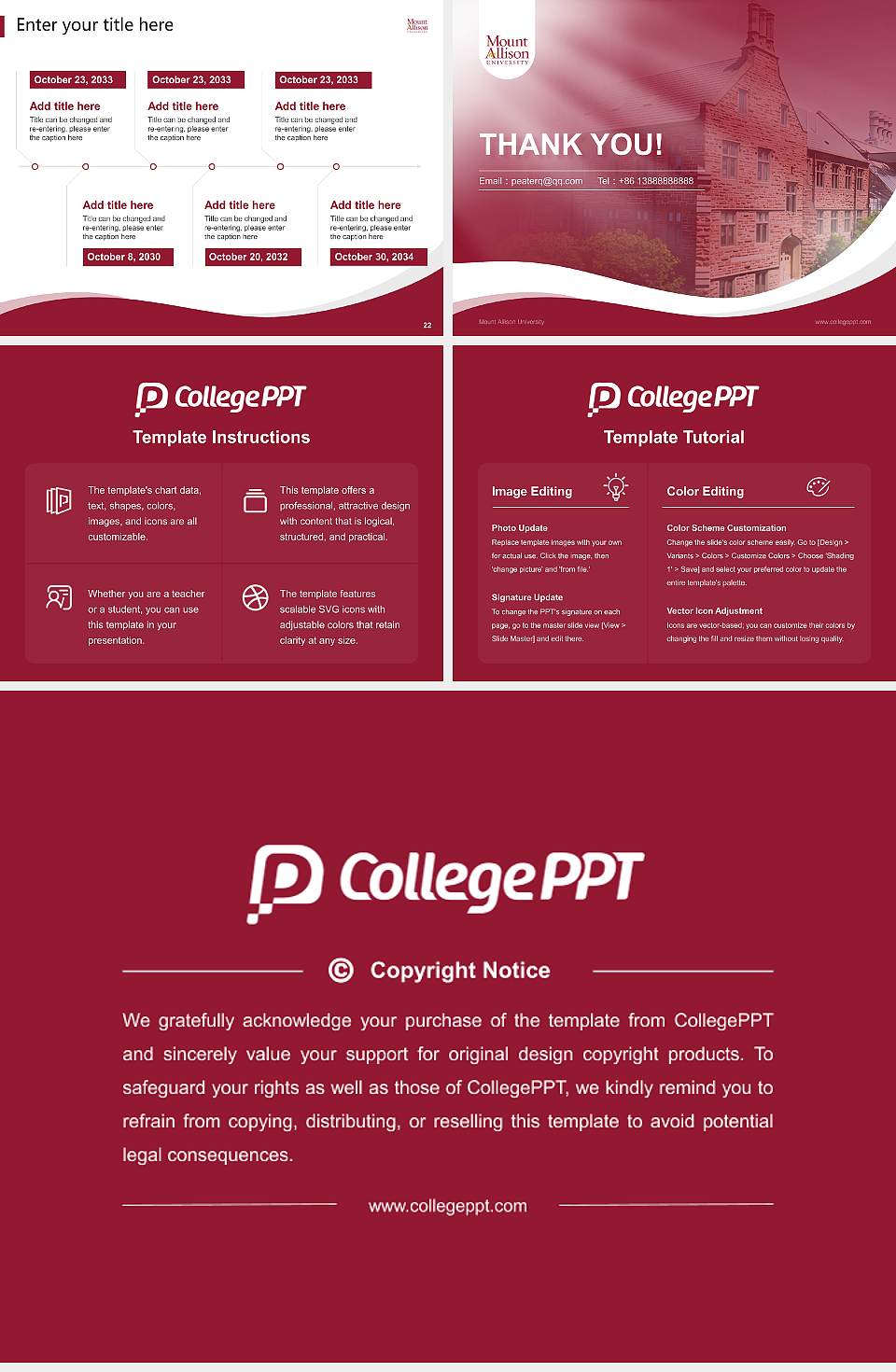 Mount Allison University Lecture Sharing and Networking Event PPT Template4:3 ratio PPT effect preview image4