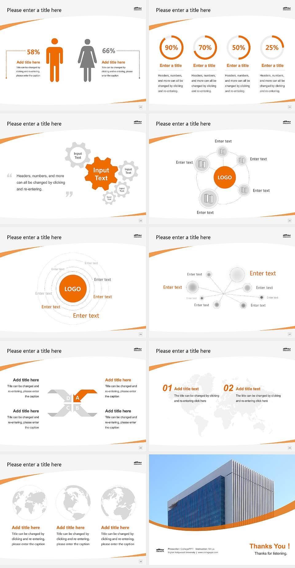 Digital Hollywood University Course/Courseware Creation PPT Template4:3 ratio PPT effect preview image4