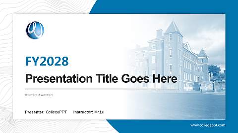 University of Worcester Academic Presentation/Research Findings Report PPT Template
