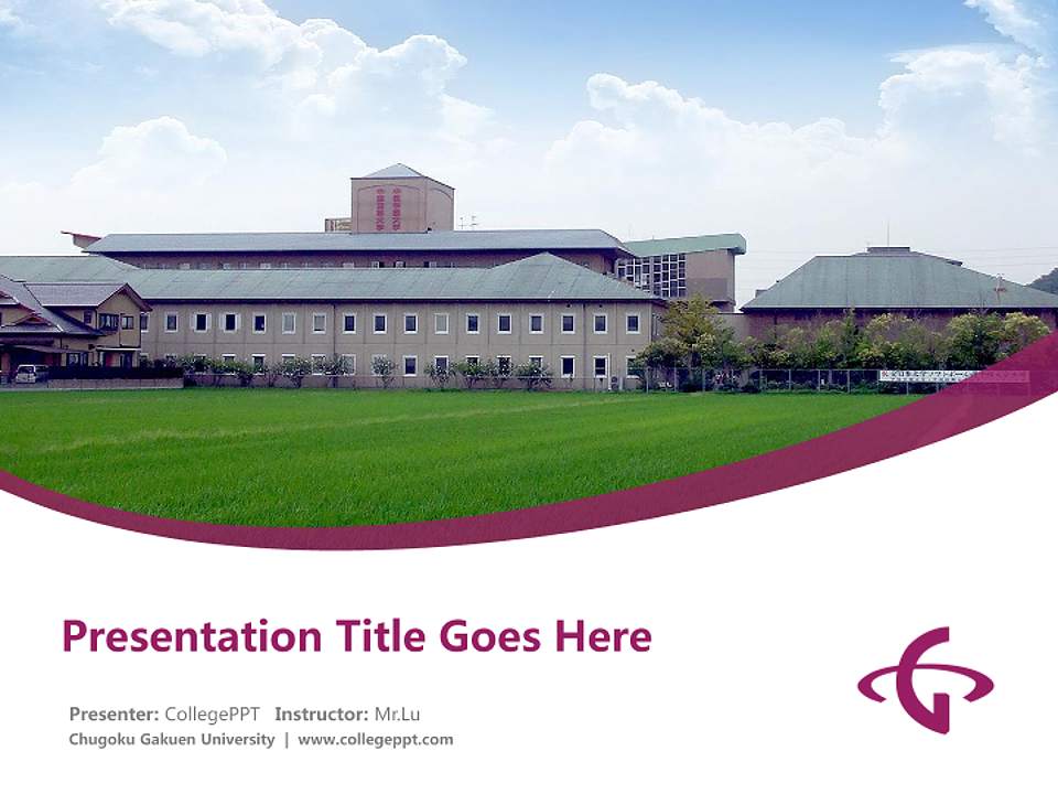 Chugoku Gakuen University Course/Courseware Creation PPT Template4:3 ratio PPT effect preview image5