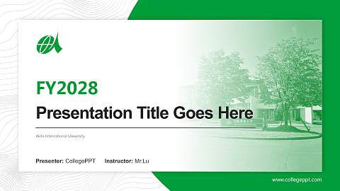 Akita International University Academic Presentation/Research Findings Report PPT Template