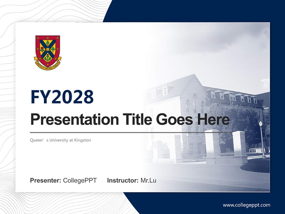 Queen’s University at Kingston Academic Presentation/Research Findings Report PPT Template4:3 ratio PPT effect preview image5