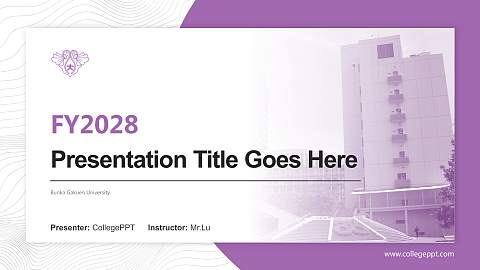 Bunka Gakuen University Academic Presentation/Research Findings Report PPT Template