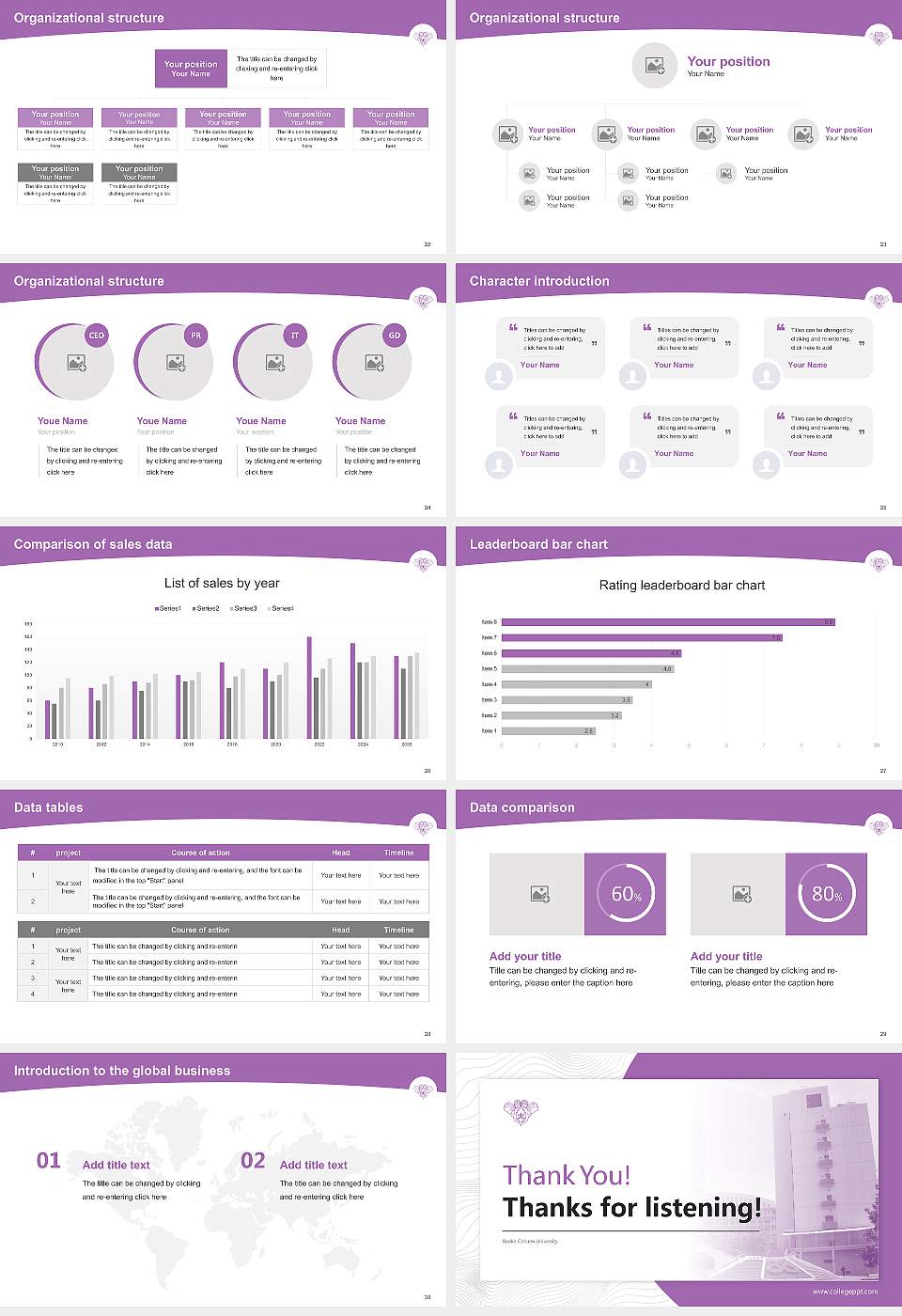 Bunka Gakuen University Academic Presentation/Research Findings Report PPT Template16:9 ratio PPT effect preview image4