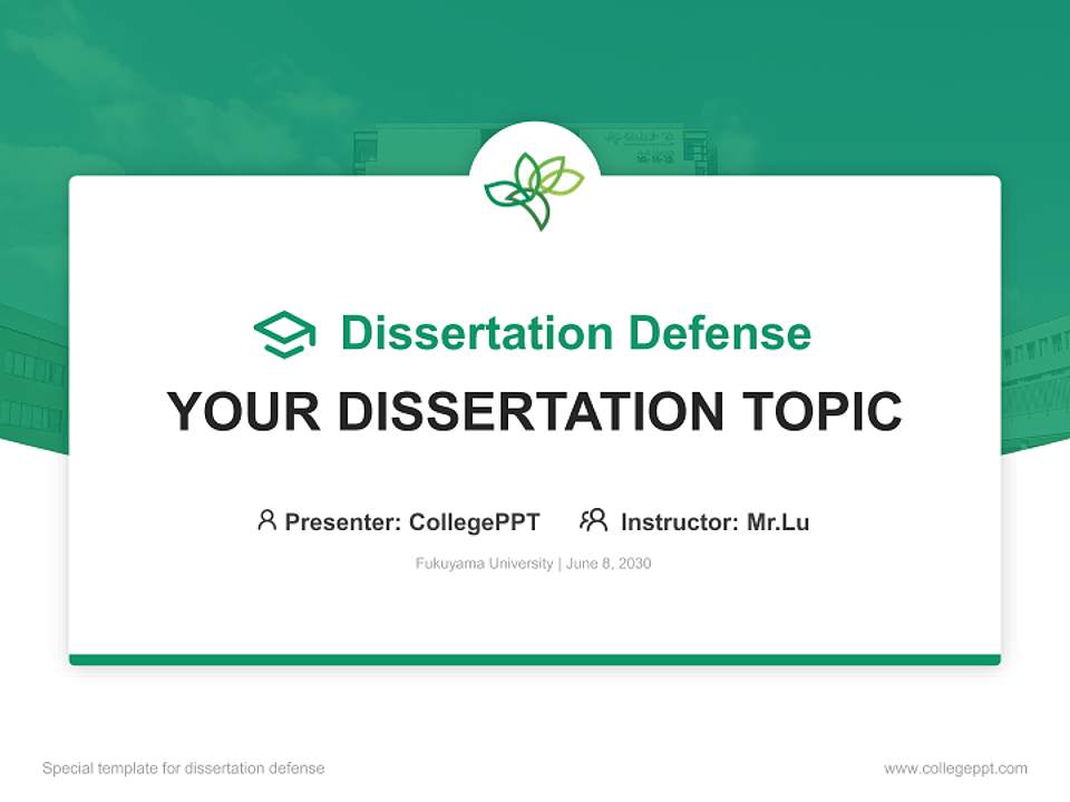 Fukuyama University Graduation Thesis Defense PPT Template4:3 ratio PPT effect preview image7