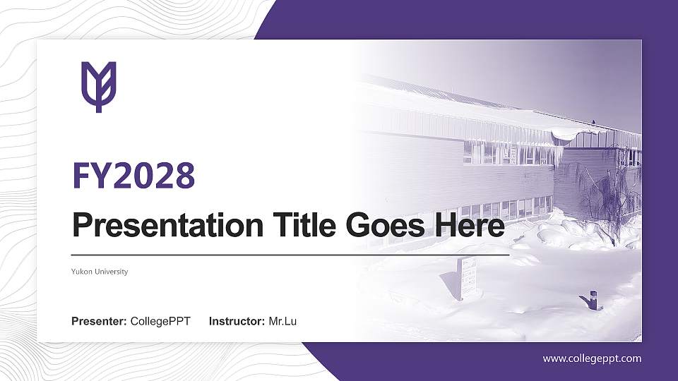 Yukon University Academic Presentation/Research Findings Report PPT Template16:9 ratio PPT effect preview image