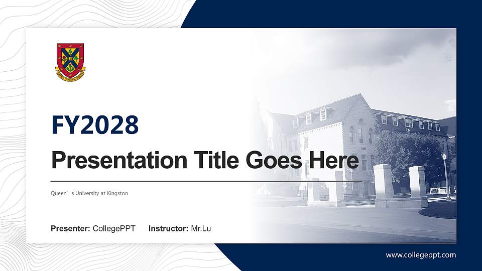 Queen’s University at Kingston Academic Presentation/Research Findings Report PPT Template16:9 ratio PPT effect preview image