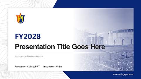Akita University of Nursing and Welfare Academic Presentation/Research Findings Report PPT Template