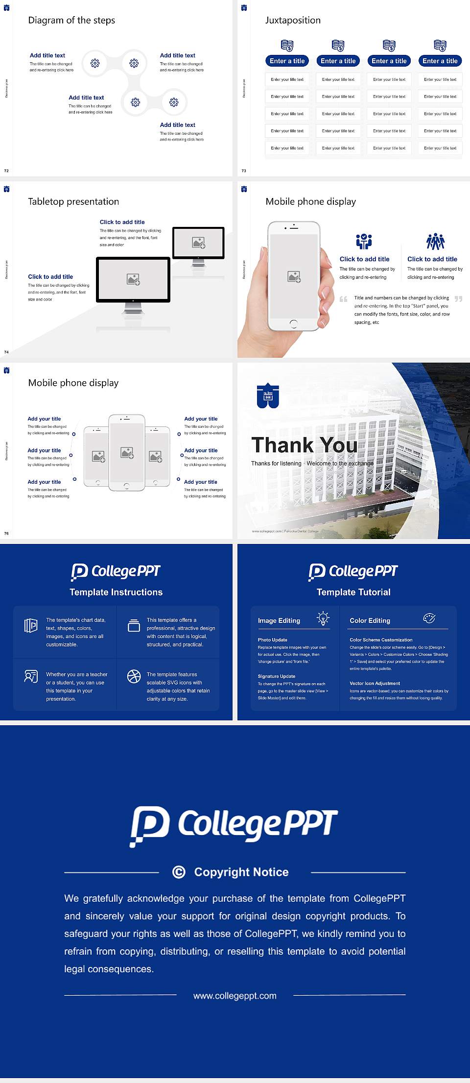 Fukuoka Dental College Competition/Entrepreneurship Contest PPT Template4:3 ratio PPT effect preview image9