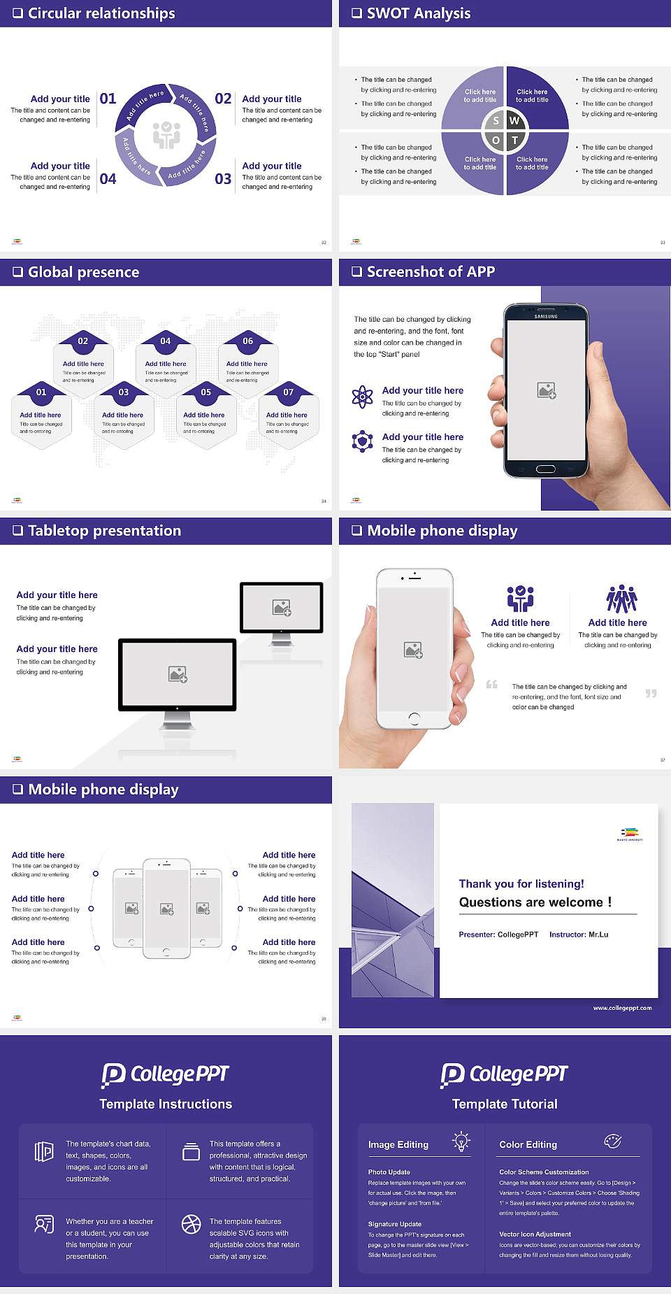 Bukkyo University General Purpose PPT Template4:3 ratio PPT effect preview image5