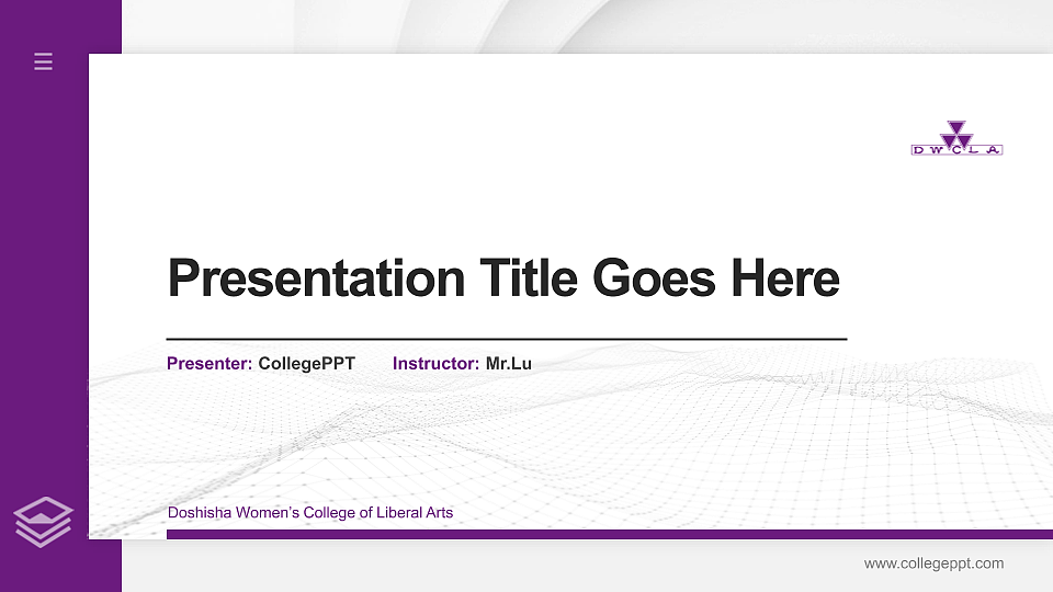 Doshisha Women’s College of Liberal Arts Thesis Proposal/Graduation Defense PPT Template_Slide preview image1