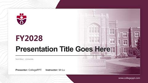 Saint Mary’s University Academic Presentation/Research Findings Report PPT Template