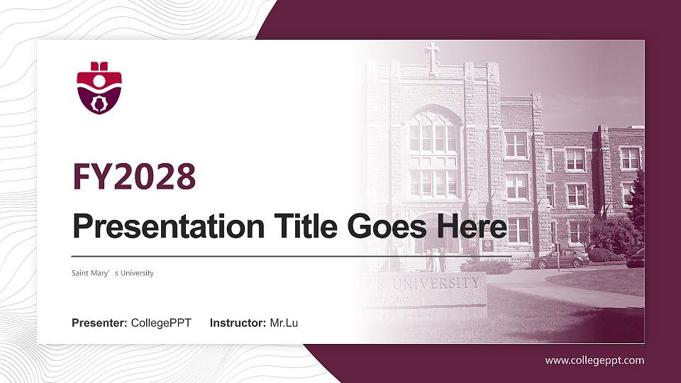 Saint Mary’s University Academic Presentation/Research Findings Report PPT Template16:9 ratio PPT effect preview image