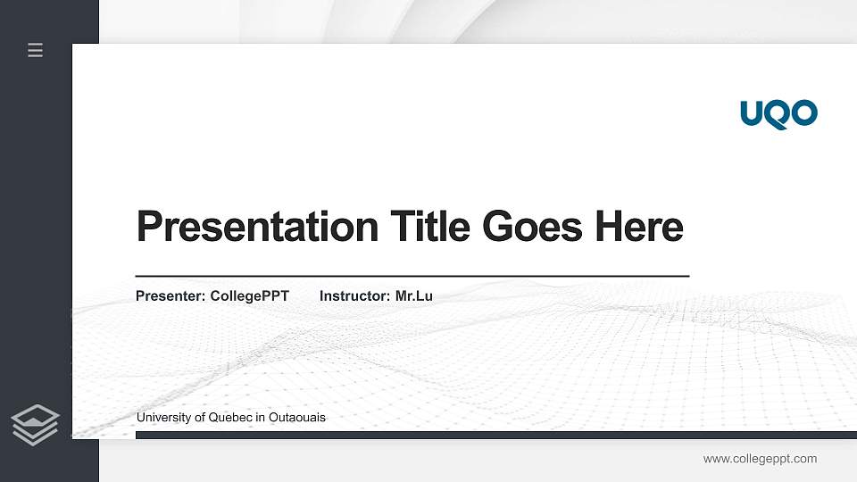 University of Quebec in Outaouais Thesis Proposal/Graduation Defense PPT Template16:9 ratio PPT effect preview image