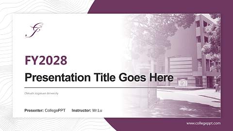 Chikushi Jogakuen University Academic Presentation/Research Findings Report PPT Template