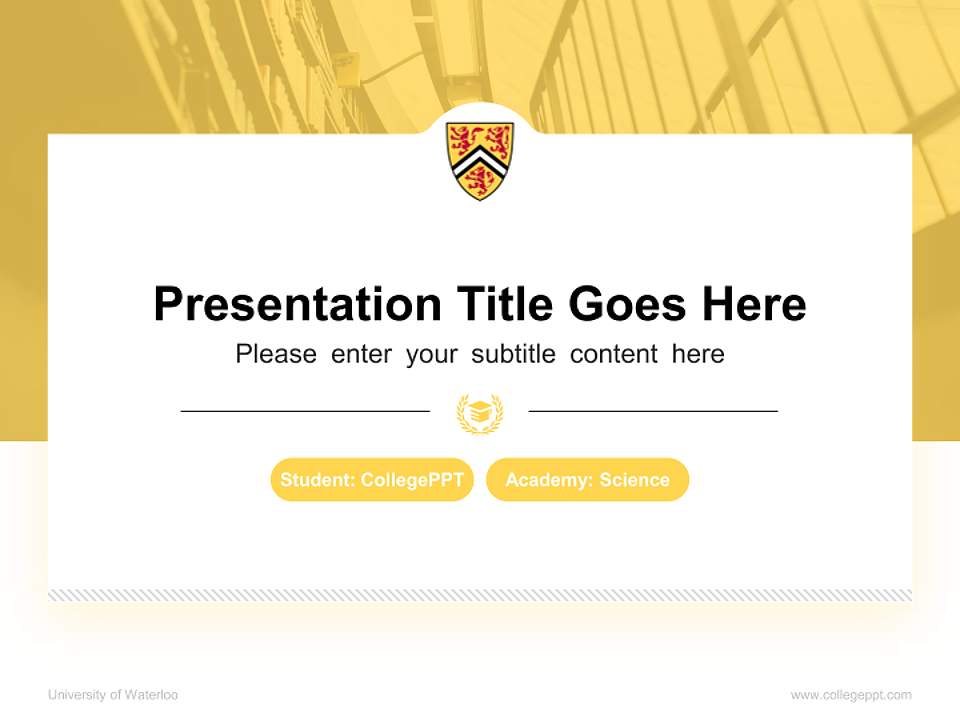 University of Waterloo National Scholarship Defense PPT Template4:3 ratio PPT effect preview image4