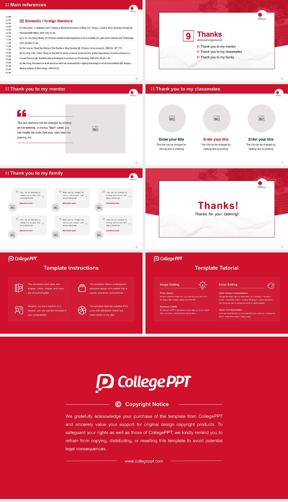 Chiba University Graduation Thesis Defense PPT Template16:9 ratio PPT effect preview image7