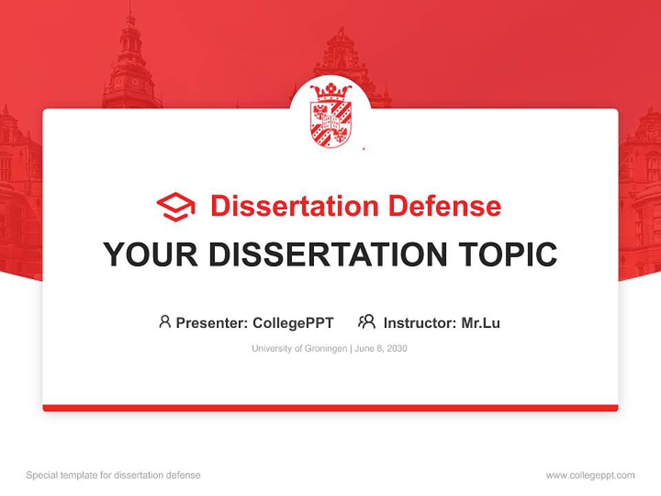 University of Groningen Graduation Thesis Defense PPT Template4:3 ratio PPT effect preview image7