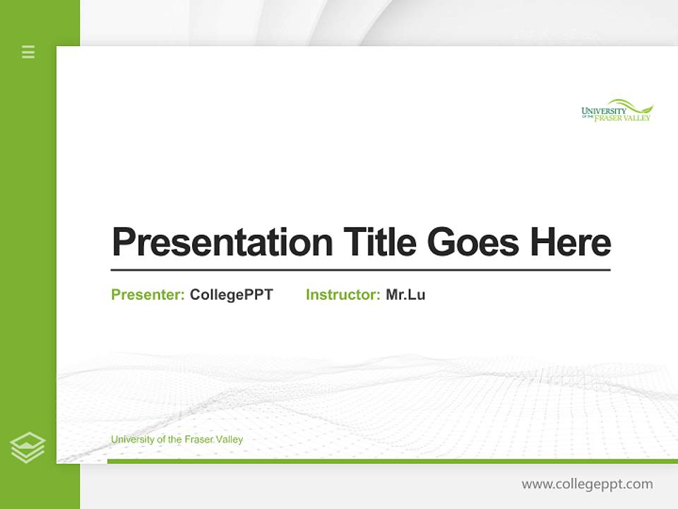 University of the Fraser Valley Thesis Proposal/Graduation Defense PPT Template4:3 ratio PPT effect preview image5
