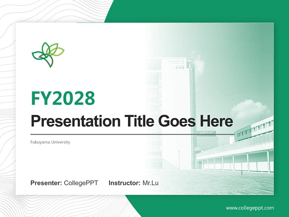 Fukuyama University Academic Presentation/Research Findings Report PPT Template4:3 ratio PPT effect preview image5