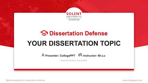 Solent University Graduation Thesis Defense PPT Template
