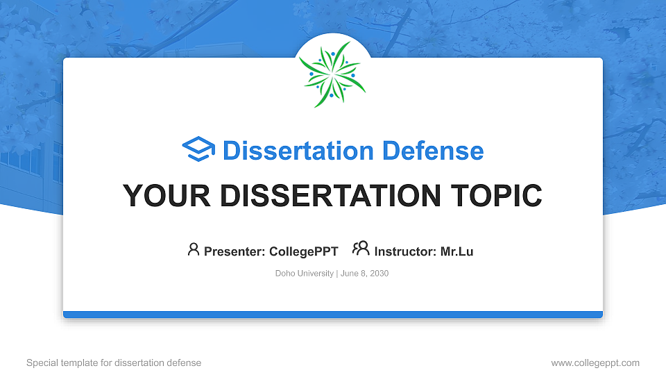 Doho University Graduation Thesis Defense PPT Template_Slide preview image1