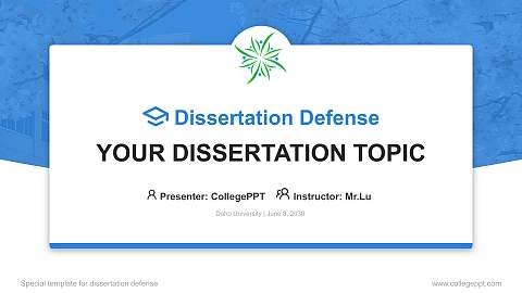 Doho University Graduation Thesis Defense PPT Template