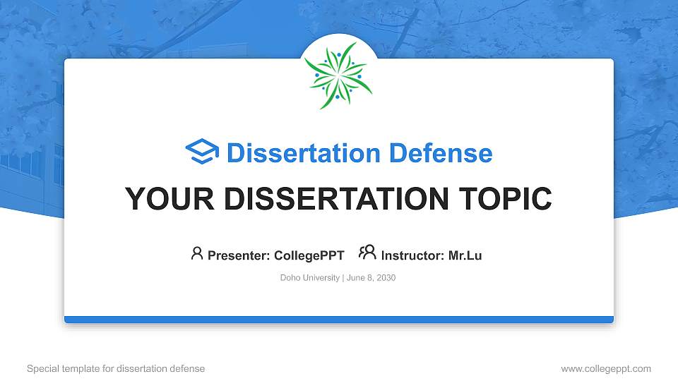 Doho University Graduation Thesis Defense PPT Template16:9 ratio PPT effect preview image