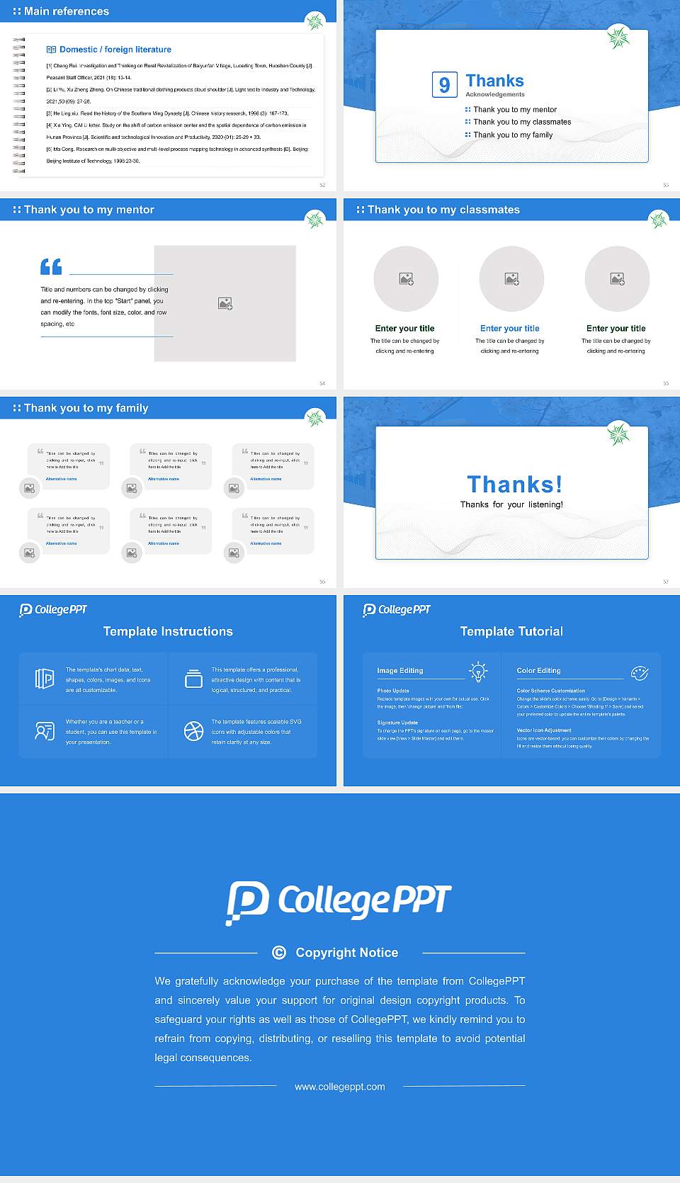 Doho University Graduation Thesis Defense PPT Template16:9 ratio PPT effect preview image7