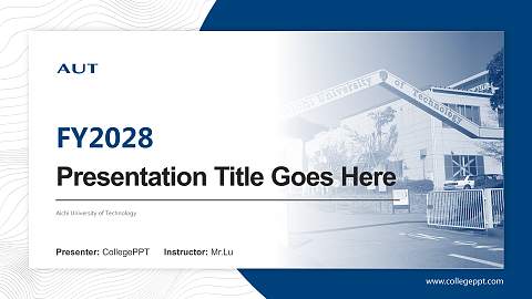 Aichi University of Technology Academic Presentation/Research Findings Report PPT Template