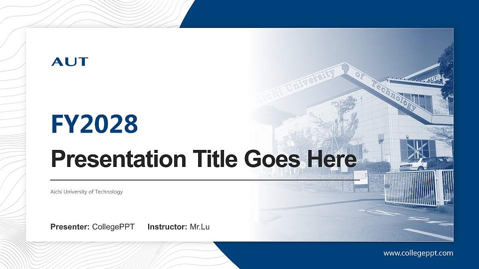 Aichi University of Technology Academic Presentation/Research Findings Report PPT Template16:9 ratio PPT effect preview image