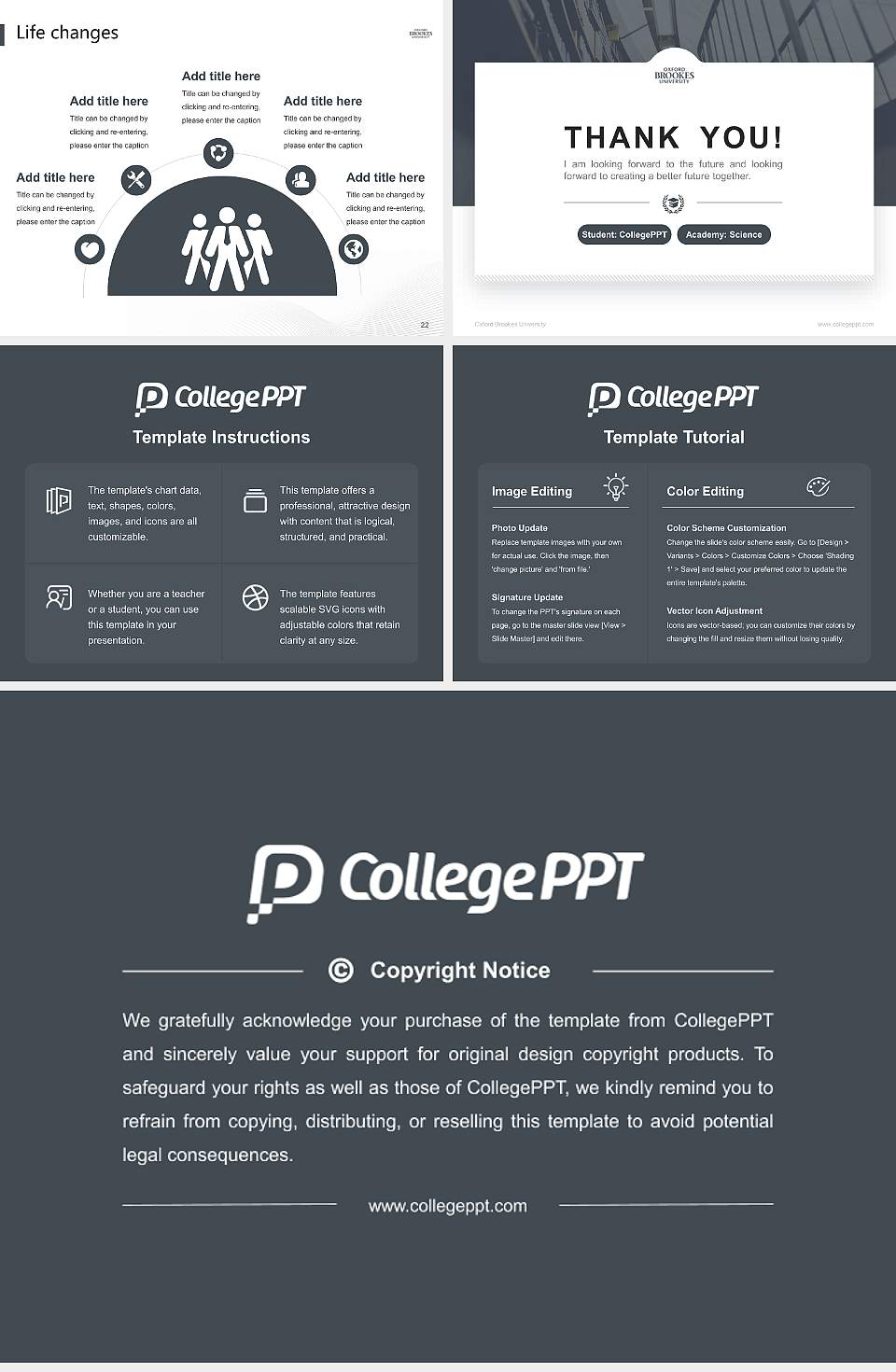 Oxford Brookes University National Scholarship Defense PPT Template4:3 ratio PPT effect preview image4