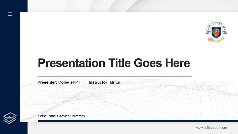 Saint Francis Xavier University Thesis Proposal/Graduation Defense PPT Template16:9 ratio PPT effect preview image