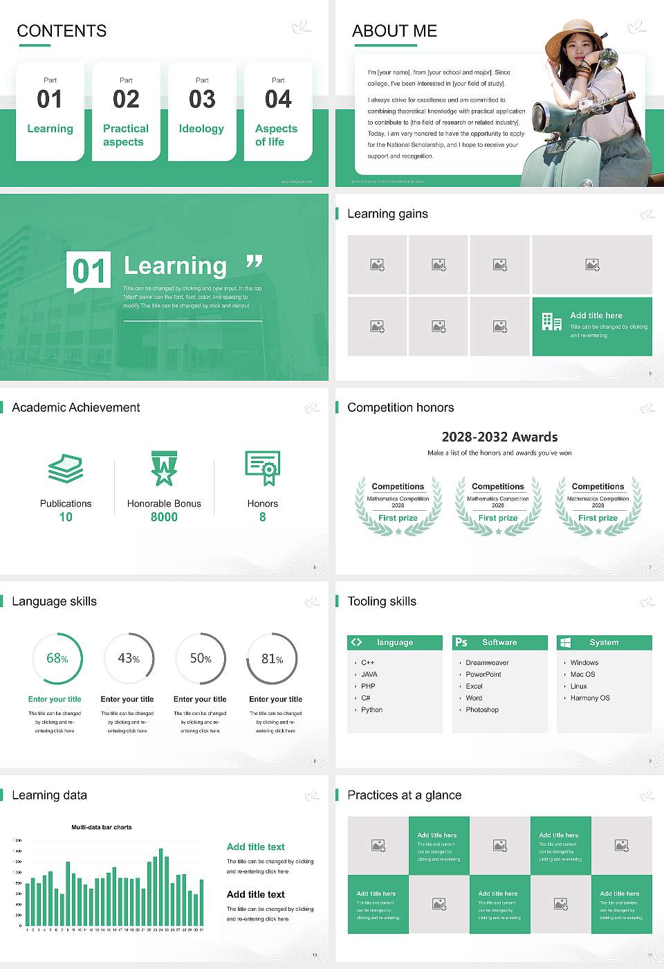 Iwate University of Health and Medical Sciences National Scholarship Defense PPT Template16:9 ratio PPT effect preview image2