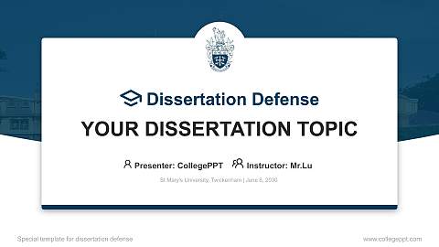 St Mary’s University, Twickenham Graduation Thesis Defense PPT Template