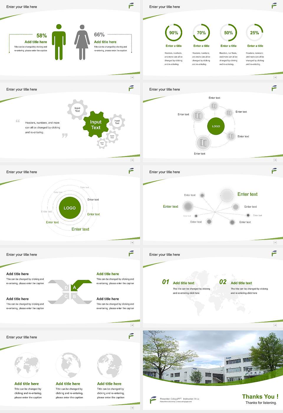 Fukushima University Course/Courseware Creation PPT Template16:9 ratio PPT effect preview image4