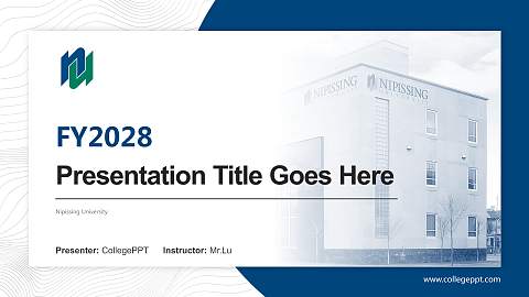 Nipissing University Academic Presentation/Research Findings Report PPT Template