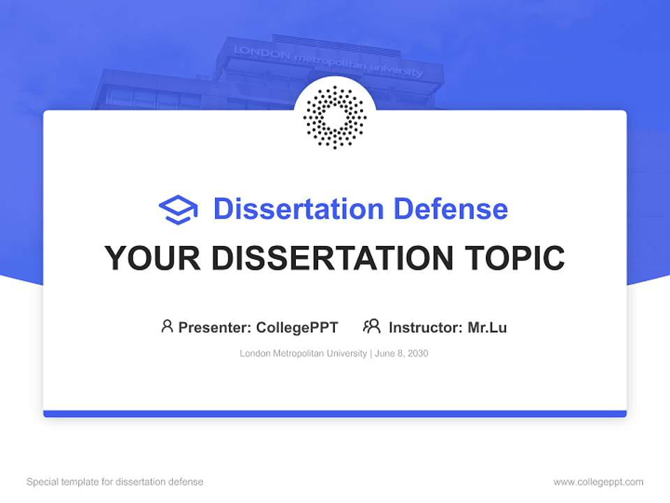 London Metropolitan University Graduation Thesis Defense PPT Template4:3 ratio PPT effect preview image7