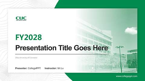 Chiba University of Commerce Academic Presentation/Research Findings Report PPT Template