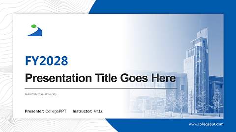 Akita Prefectural University Academic Presentation/Research Findings Report PPT Template