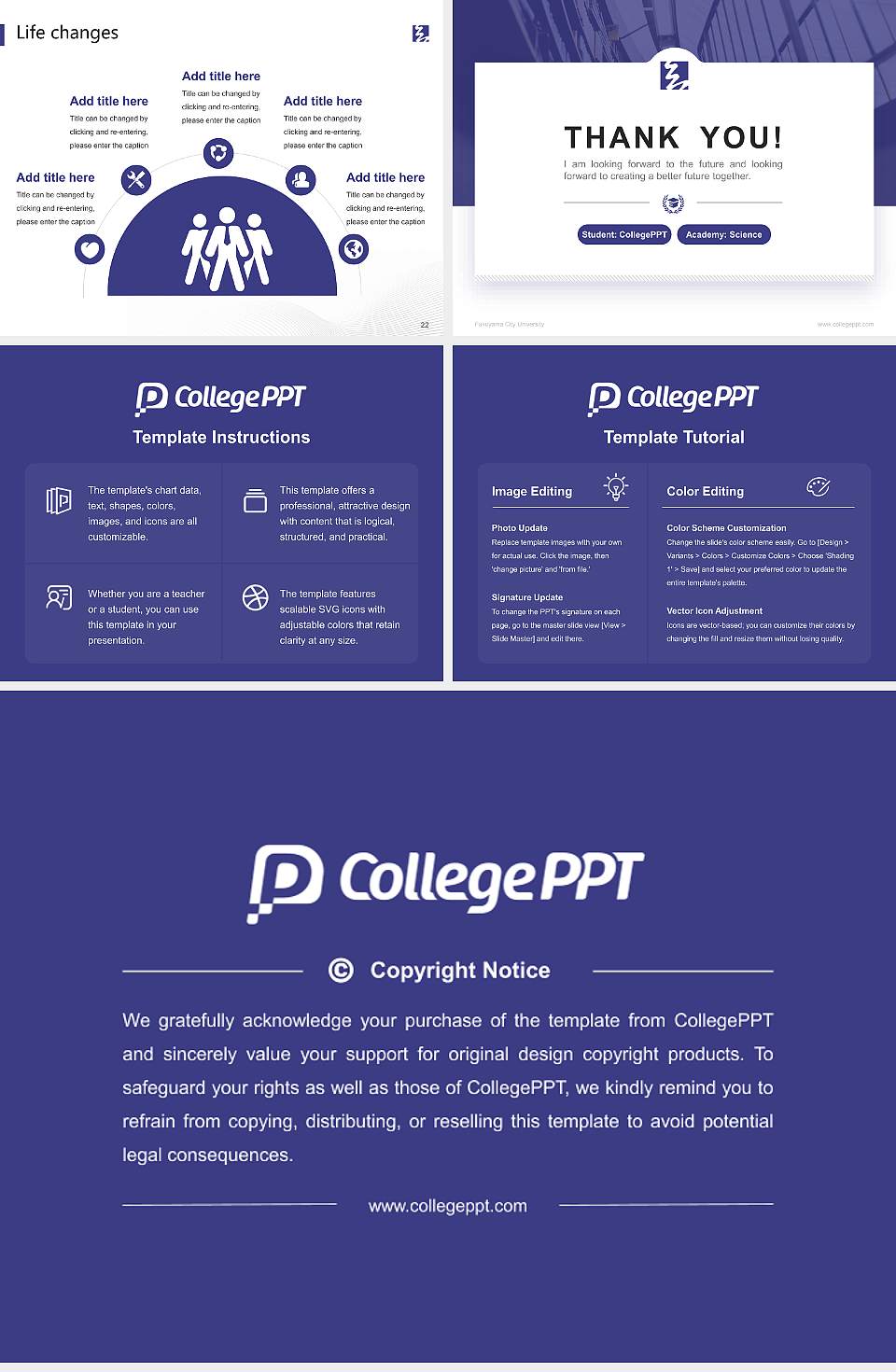Fukuyama City University National Scholarship Defense PPT Template4:3 ratio PPT effect preview image4