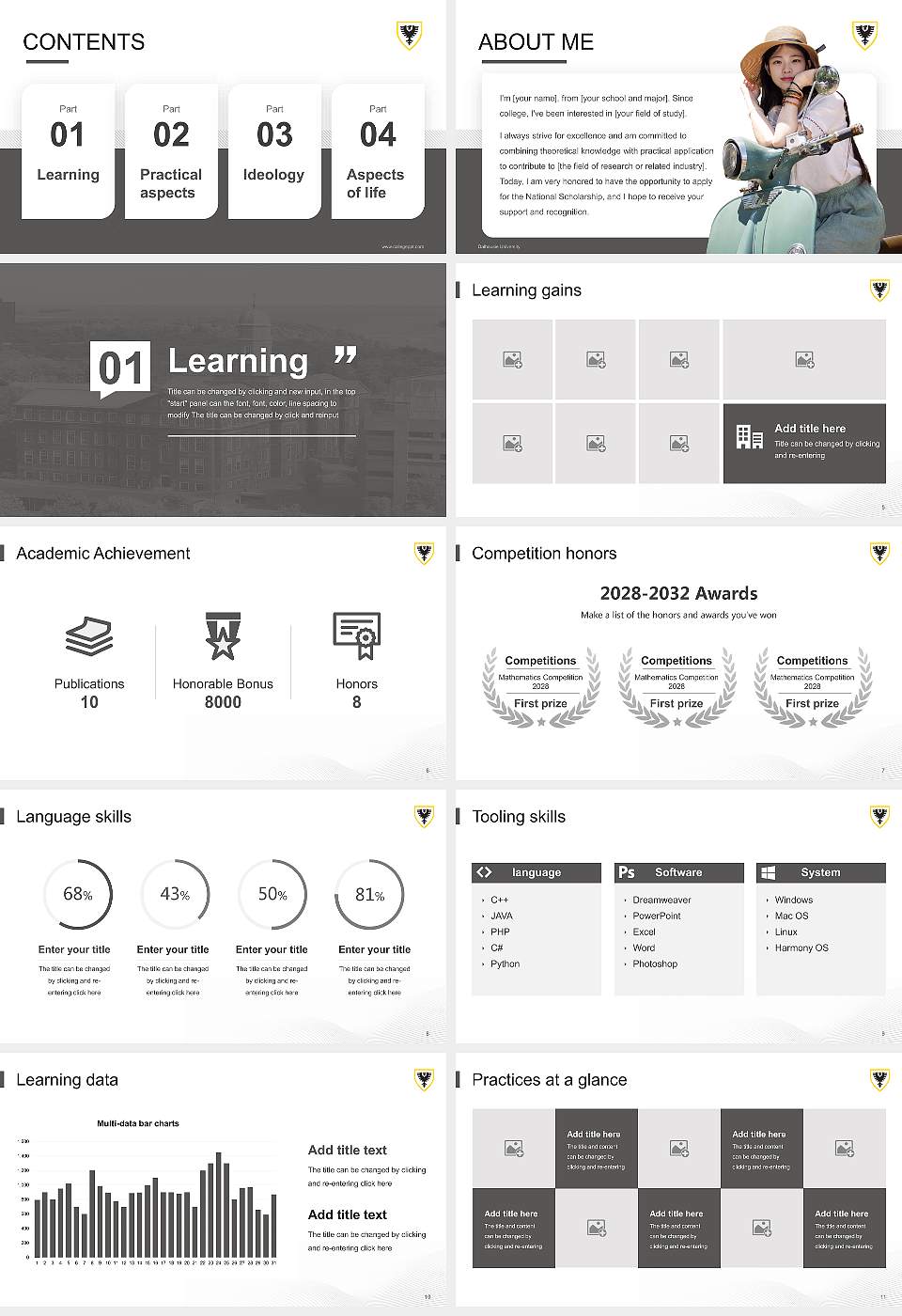 Dalhousie University National Scholarship Defense PPT Template16:9 ratio PPT effect preview image2