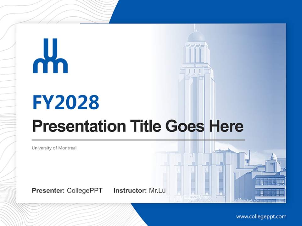 University of Montreal Academic Presentation/Research Findings Report PPT Template4:3 ratio PPT effect preview image5