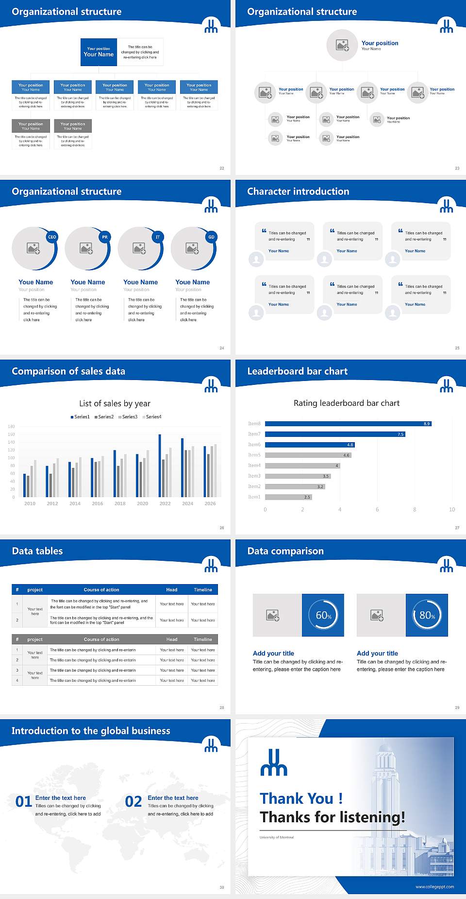 University of Montreal Academic Presentation/Research Findings Report PPT Template4:3 ratio PPT effect preview image4