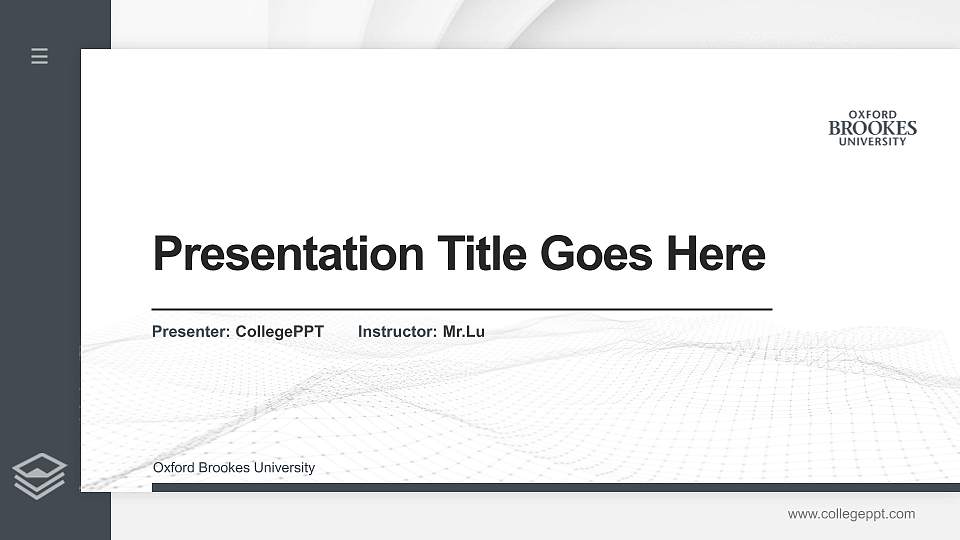 Oxford Brookes University Thesis Proposal/Graduation Defense PPT Template16:9 ratio PPT effect preview image