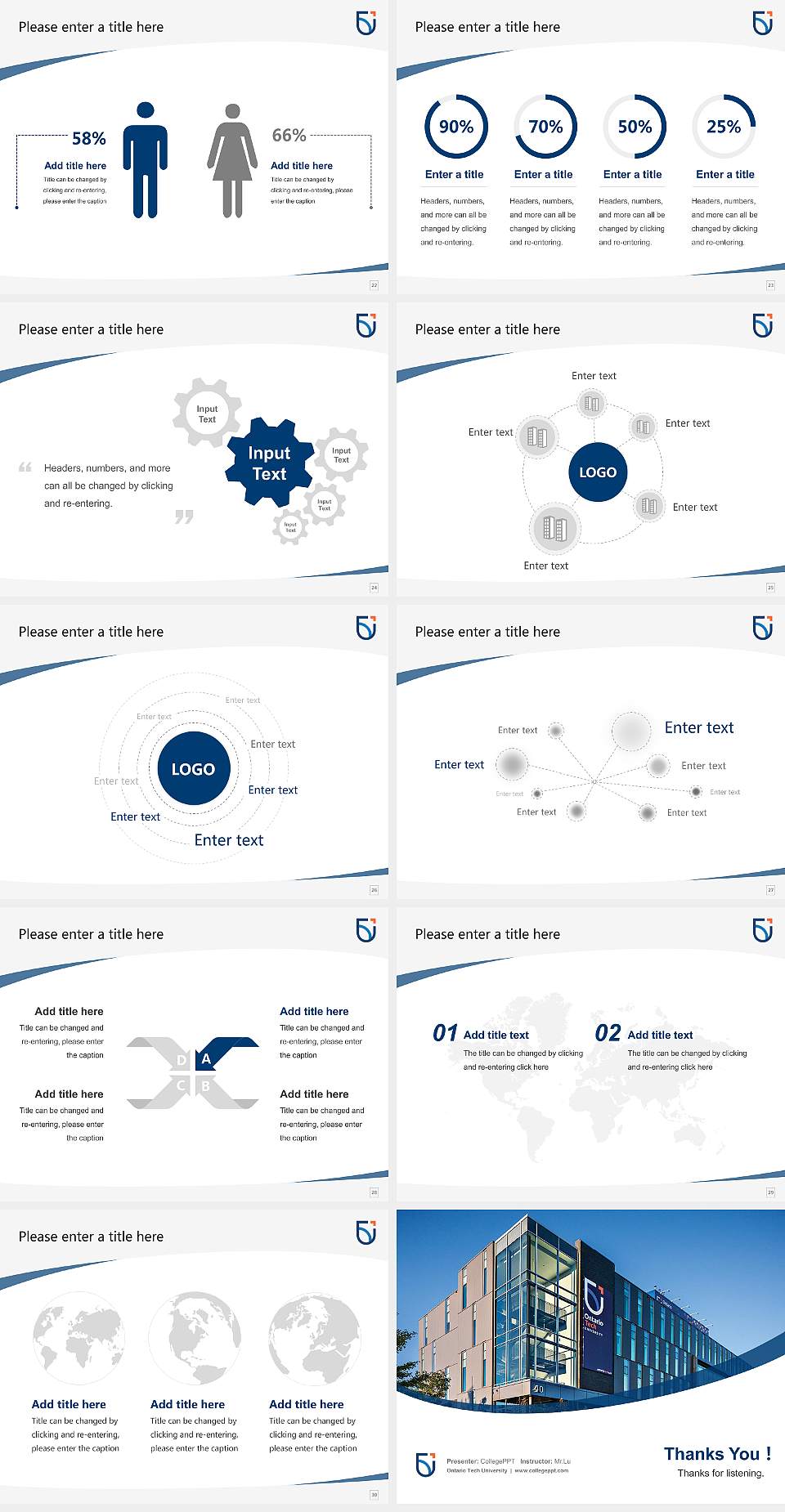 Ontario Tech University Course/Courseware Creation PPT Template4:3 ratio PPT effect preview image4