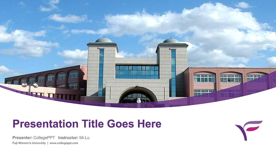 Fuji Women’s University Course/Courseware Creation PPT Template16:9 ratio PPT effect preview image1